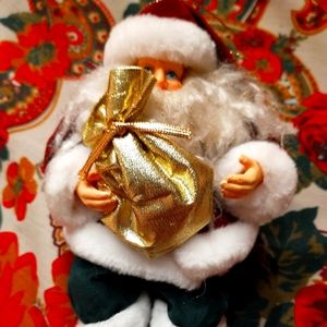 Velvet Santa Ornament